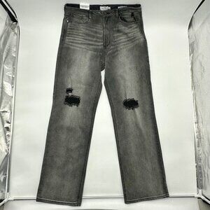 True Craft High-Rise Straight Junior's Size 15R Charcoal Wash Distressed Jeans